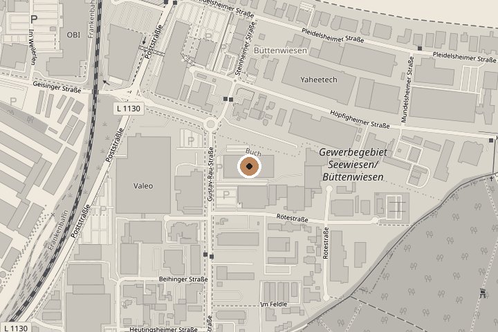 Karte: Salon Welz in der Gustav-Rau-Straße 32, Gewerbegebiet Seewiesen/Büttenwiesen in Bietigheim-Bissingen, nahe der Hopfigheimer Straße